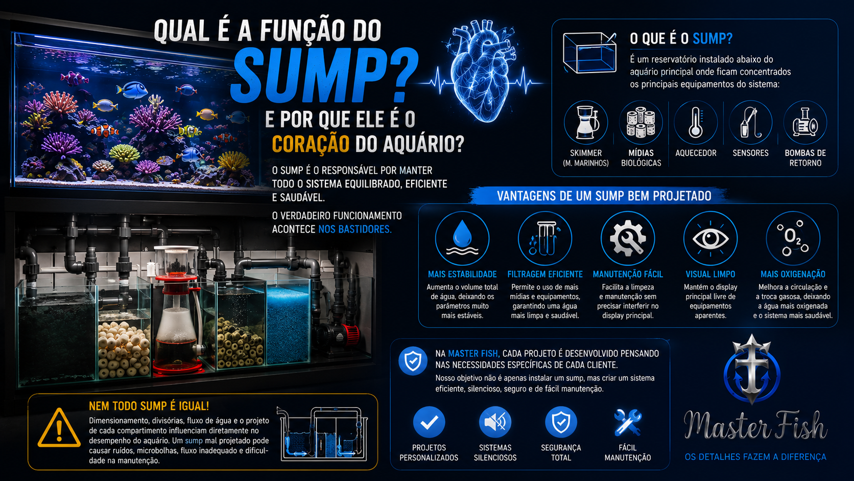 Qual é a função do sump? E por que ele é considerado o coração do aquário?